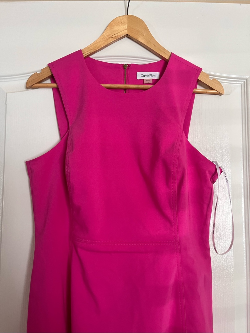 Calvin Klein Fuchsia Sleeveless A-Line Midi Dress - Picture 5 of 5